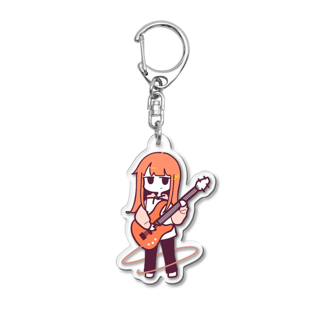 天雨さあまの天気屋さんのベースガール　桃 Acrylic Key Chain