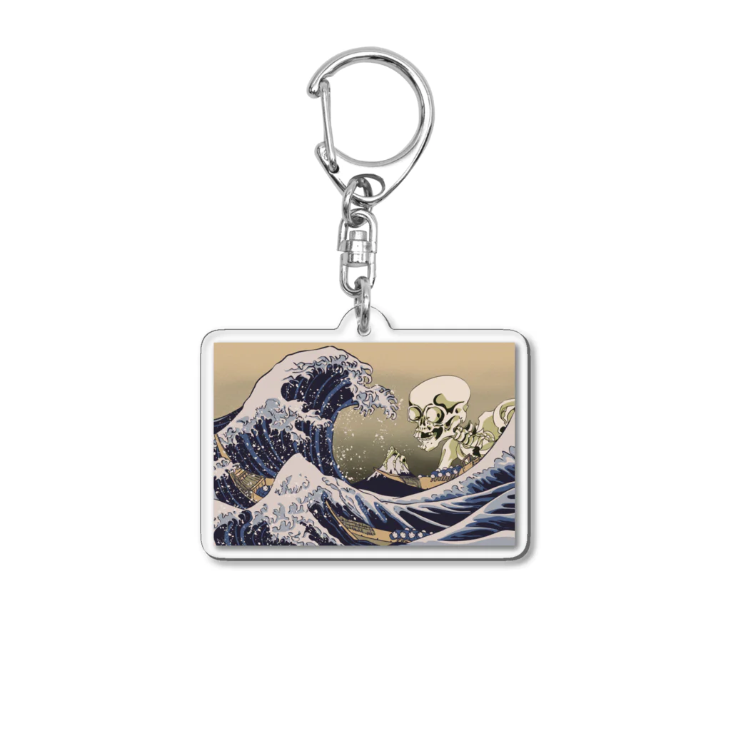 ari designの富士山に迫る（葛飾北斎と歌川国芳模写コラボ作品） Acrylic Key Chain