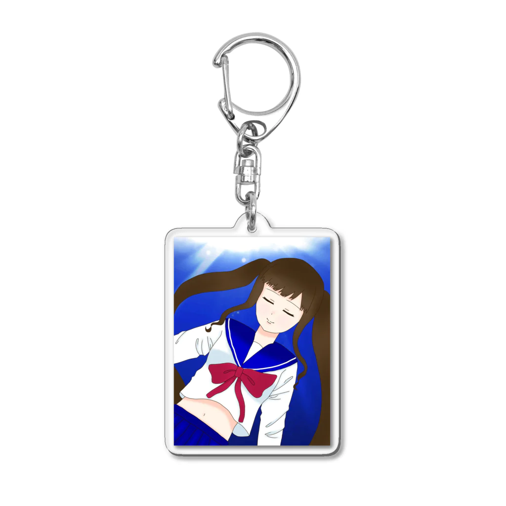 Sunshineの海中の女の子 Acrylic Key Chain