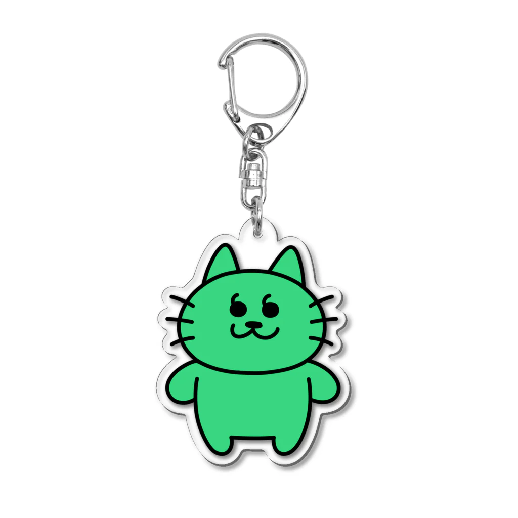 かっこにゃん！のかっこにゃんアクキー（緑） Acrylic Key Chain