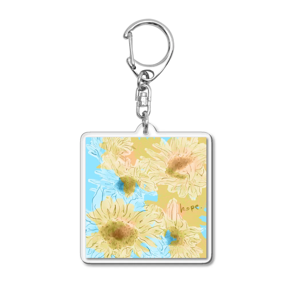 Shoko designの【ウクライナ募金】sunflowers & hope  Acrylic Key Chain