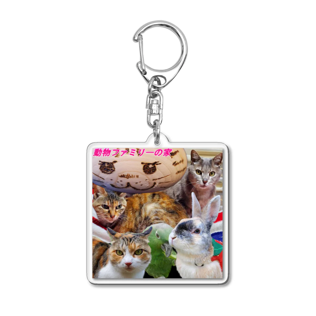 うさぎのマルチの動物ファミリーの家グッズ Acrylic Key Chain