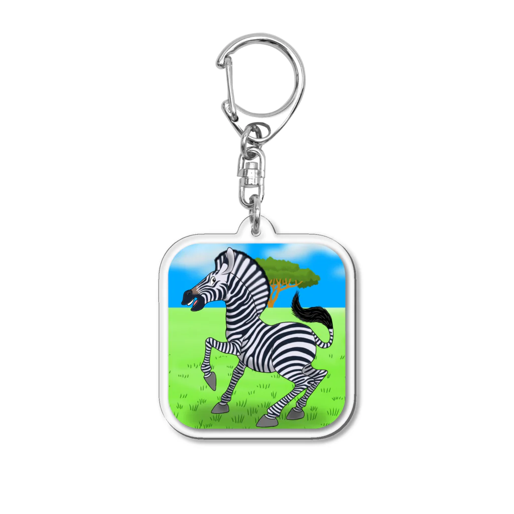 ZOO TYPHOONのグラントシマウマ Acrylic Key Chain