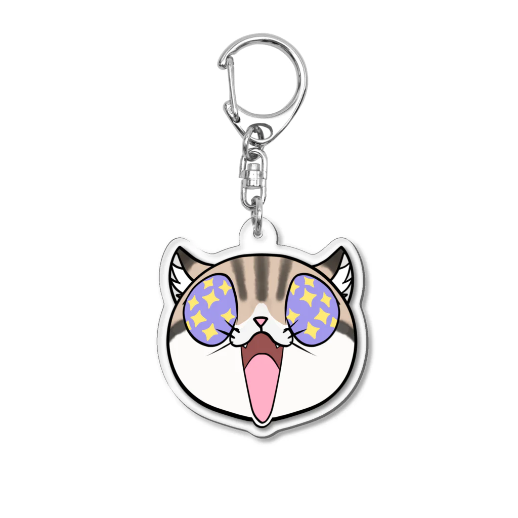 アルカナマイル SUZURI店 (高橋マイル)元ネコマイル店のねこ(キジ)Face100 きらきら Acrylic Key Chain