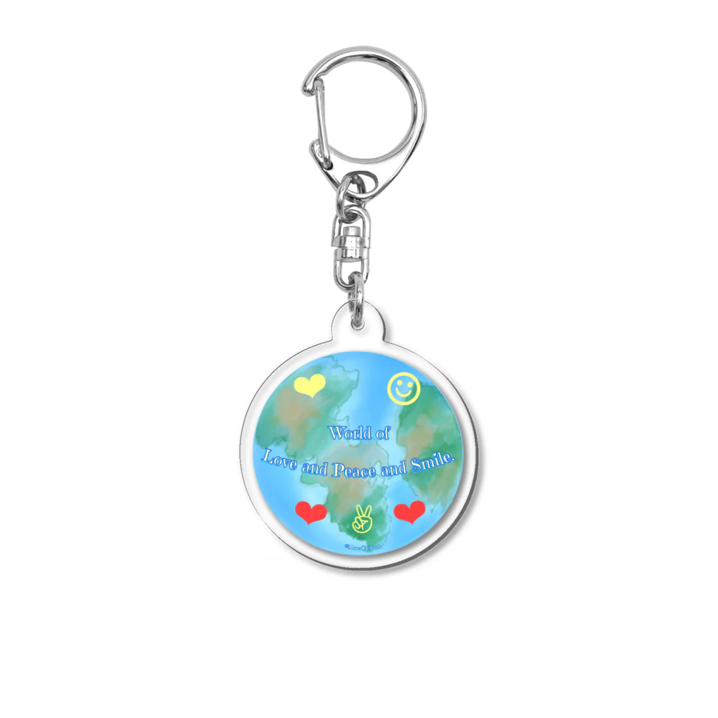 Mona♡ChirolのWorld of Love＆Peace＆SmileーBlueー Acrylic Key Chain