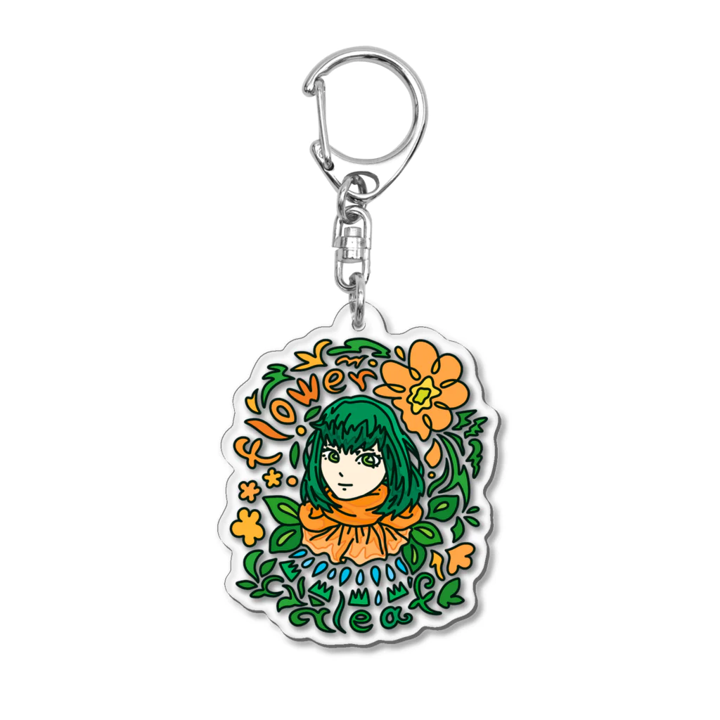 ハナドリカ SUZURI店の花と緑の使い手 Acrylic Key Chain