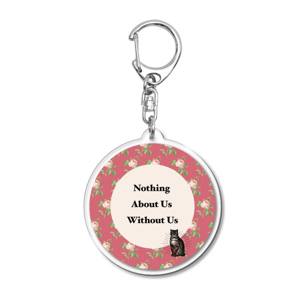 Pulmo（プルモ)のNothing About Us Without Us キーホルダー（Rose&Cat） Acrylic Key Chain