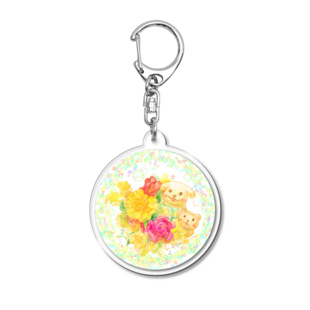 わんぽこショップのわんぽこ -flower- Acrylic Key Chain