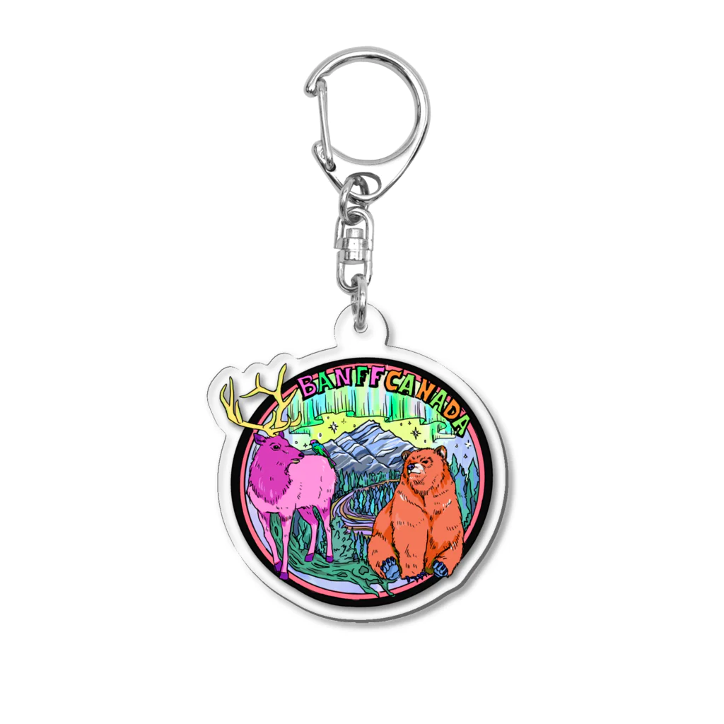 nvivetoのカナダの大自然と動物たち〜Banff Canada〜バンフカナダ〜カラーバージョン Acrylic Key Chain