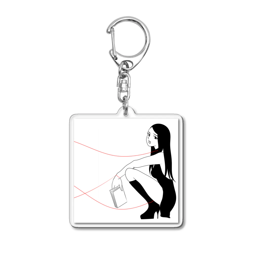 南口綾瀬 WEB STOREの I Love Books Acrylic Key Chain