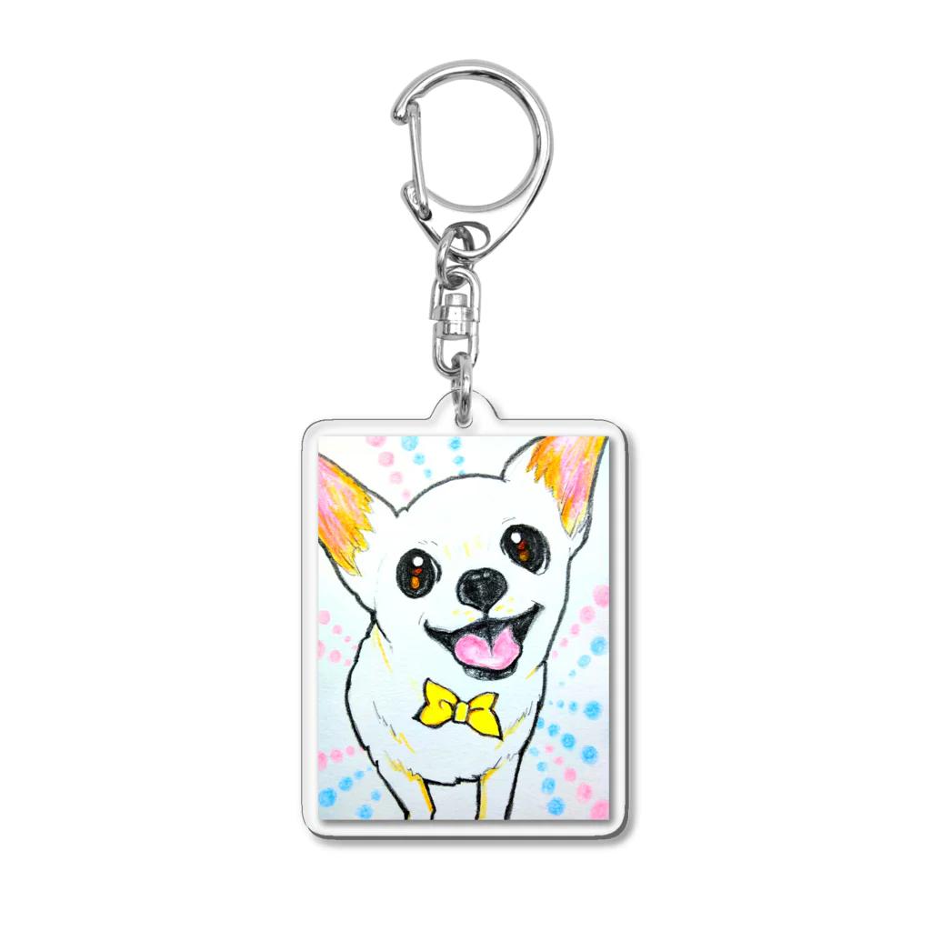 harupink🌸ペット似顔絵illustのイラストわんこ Acrylic Key Chain