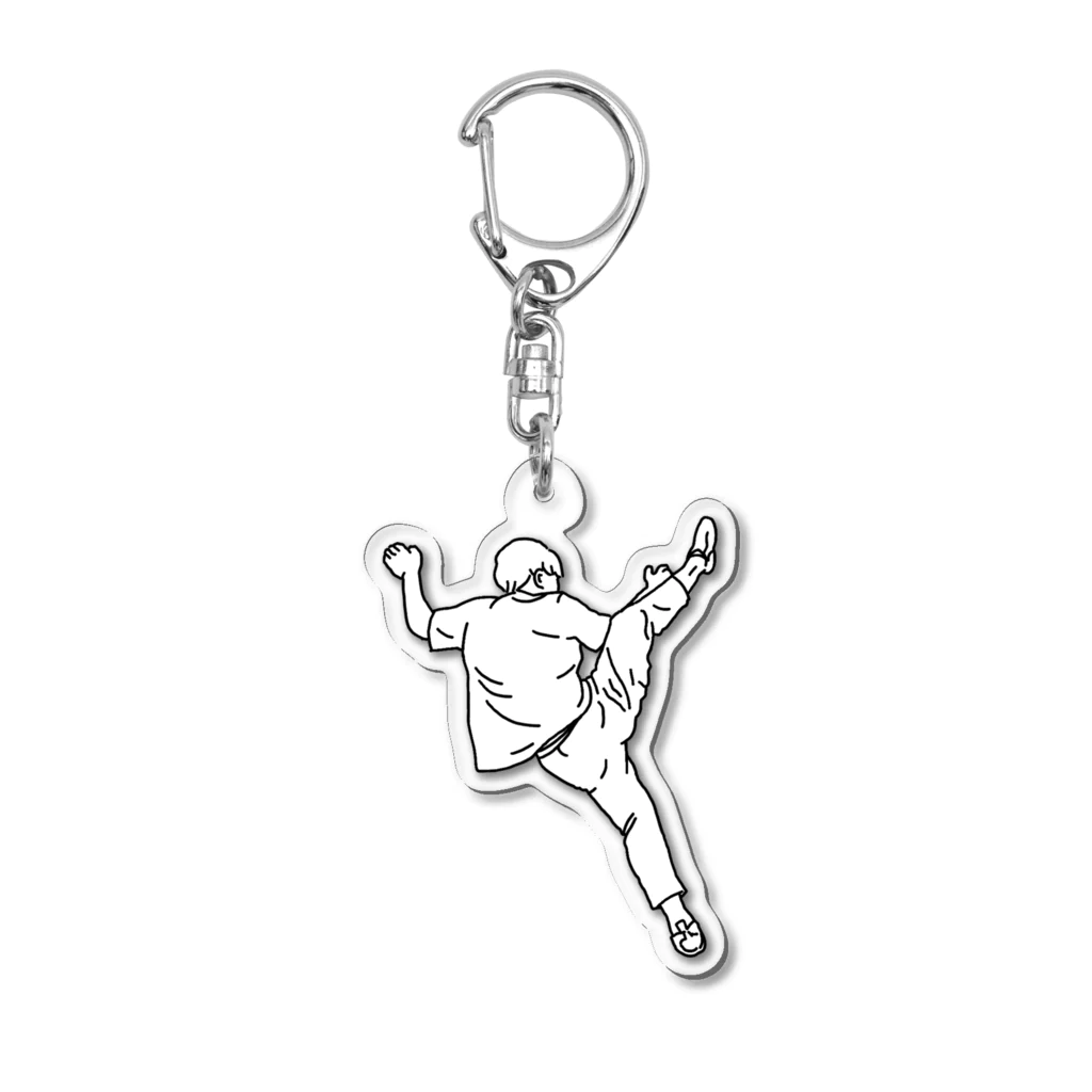 RASRASのクライマーちゃん004号（白黒） Acrylic Key Chain