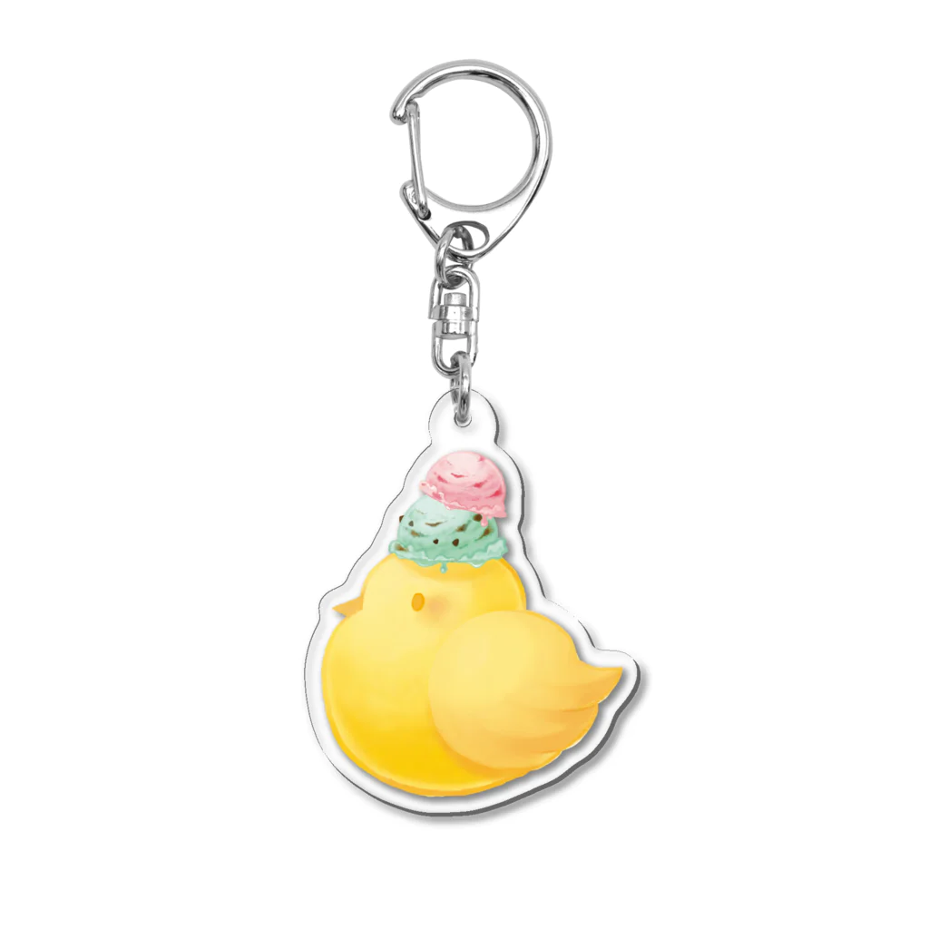 いちこ🍓のお菓子なひよこ・アイス Acrylic Key Chain