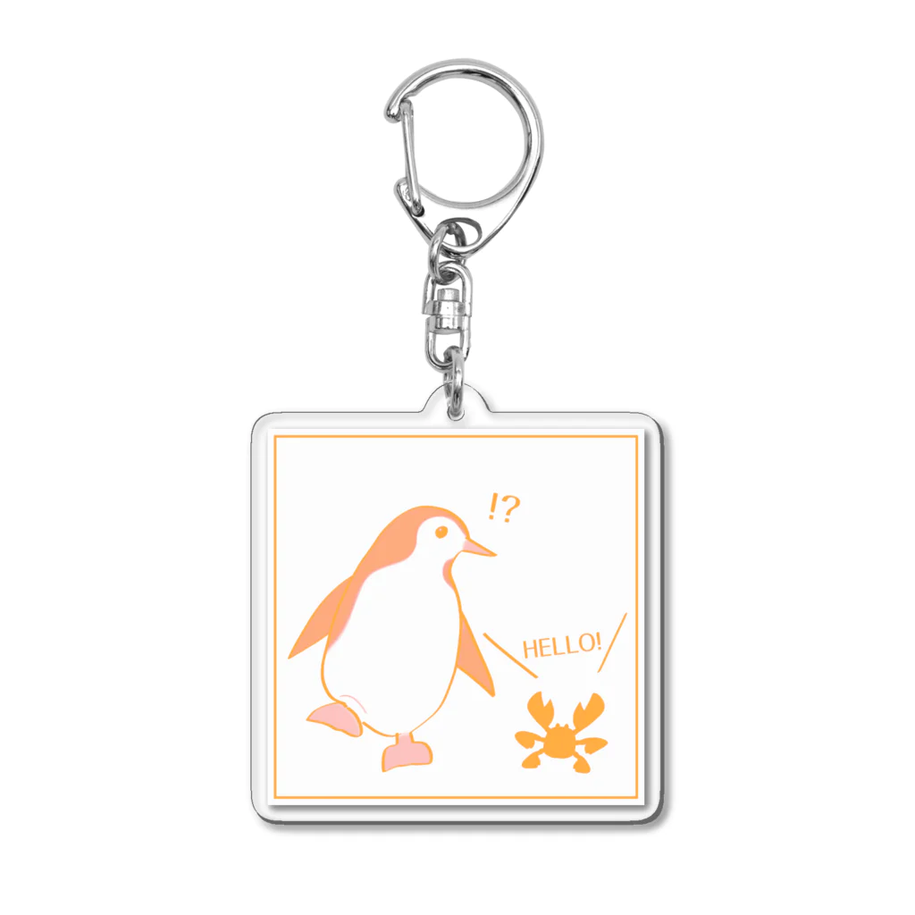 スマイルスタイルのあいさつするカニとペンギン 2 Acrylic Key Chain