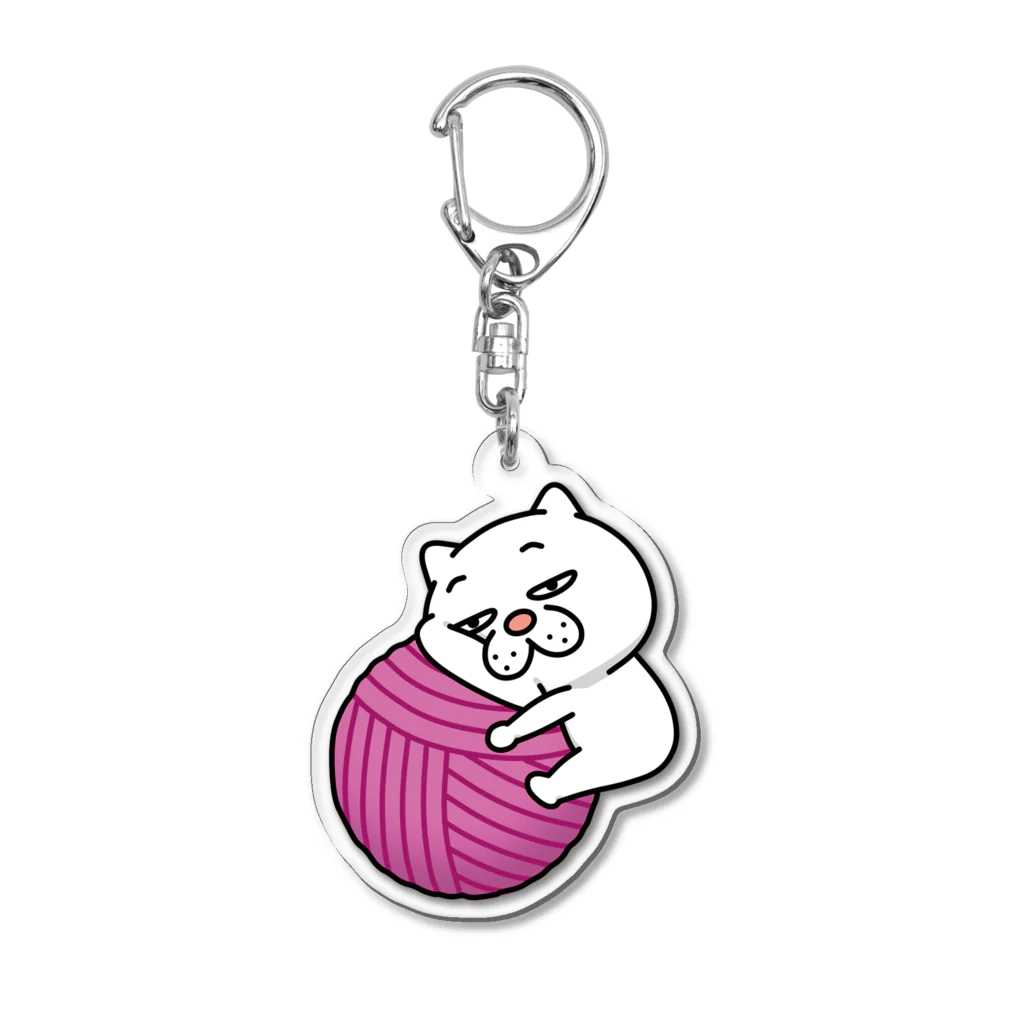 セイコウ スタンプのウザ～～い猫　毛玉 Acrylic Key Chain