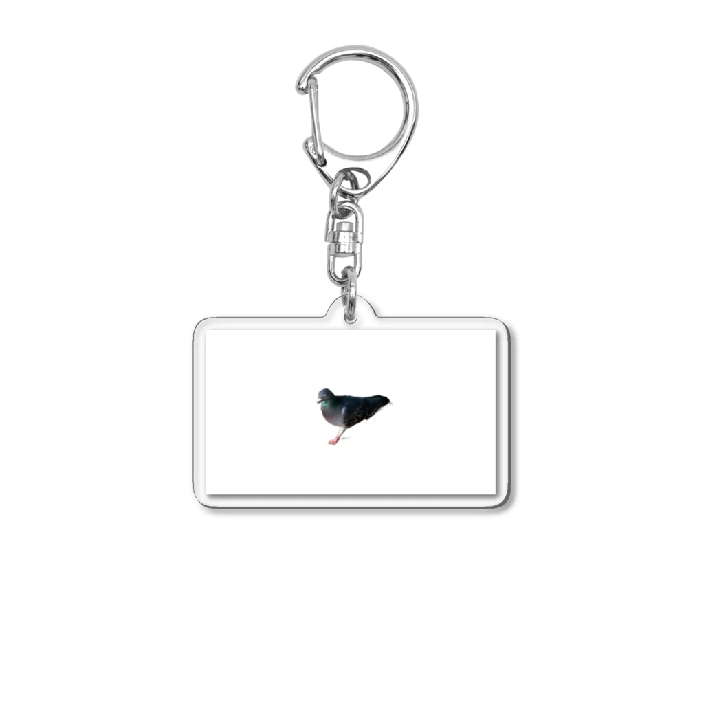 ニコ…🦆の疾走する鳩（背景白） Acrylic Key Chain