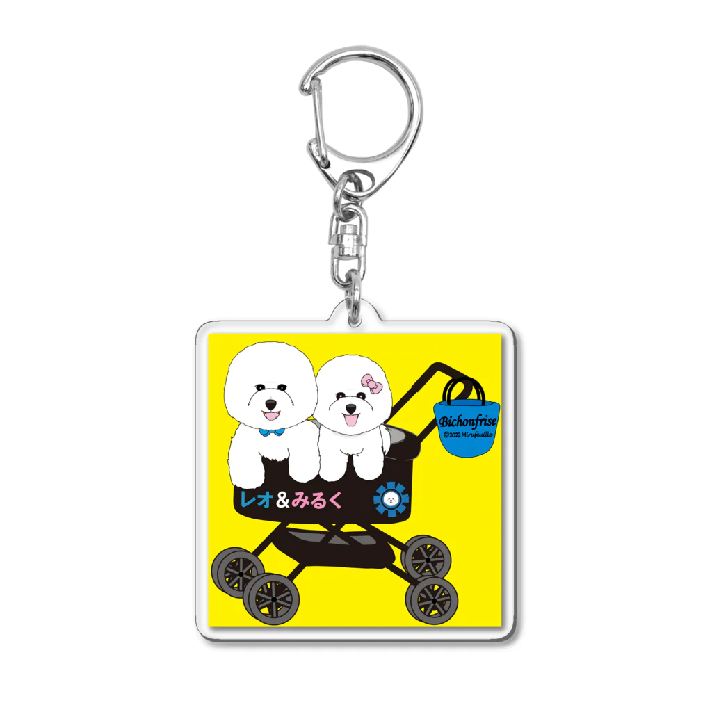 ミルフィーユ(Mirufeuille)のカート大好きレオ&みるく Acrylic Key Chain