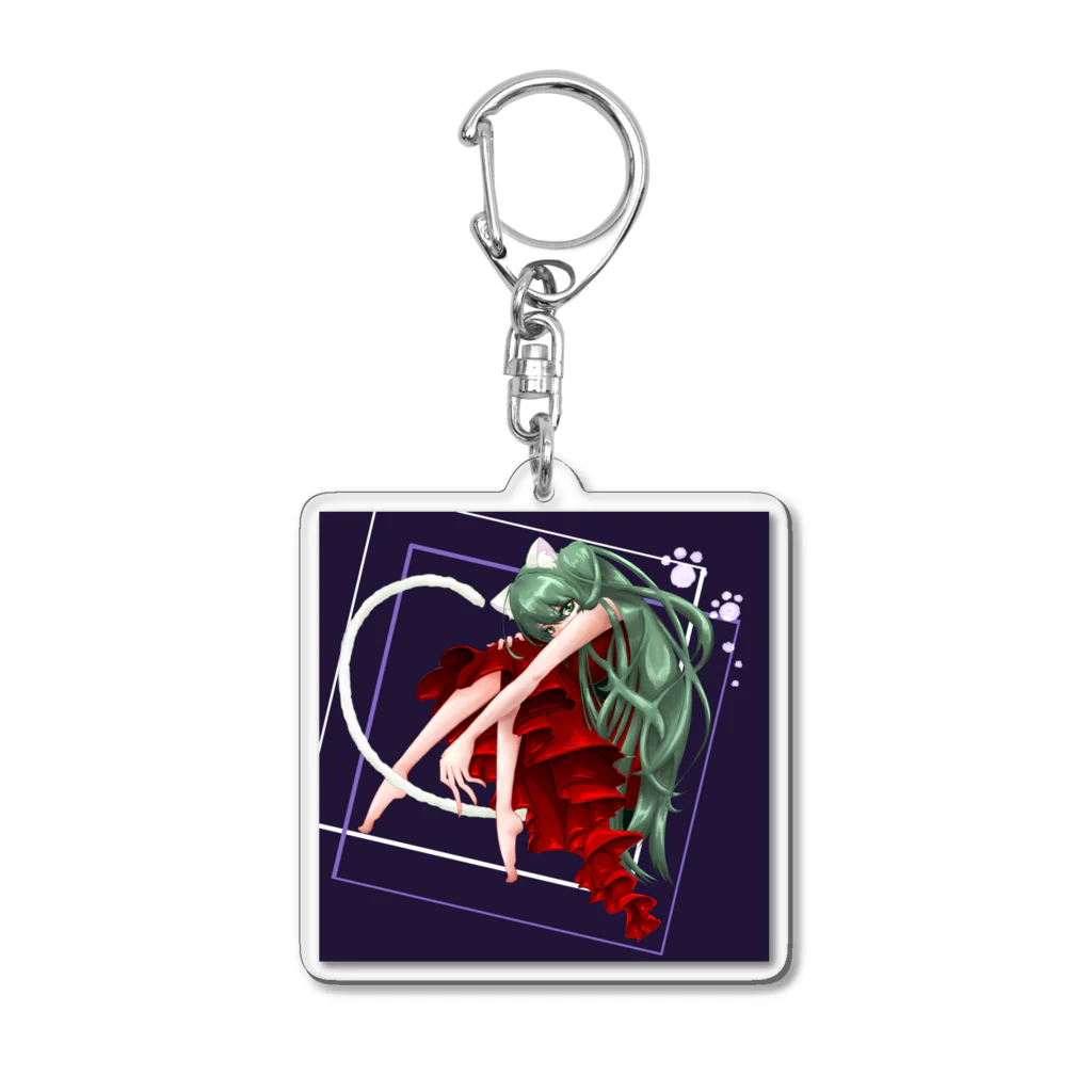 お月見　ユラギのワインレッド Acrylic Key Chain