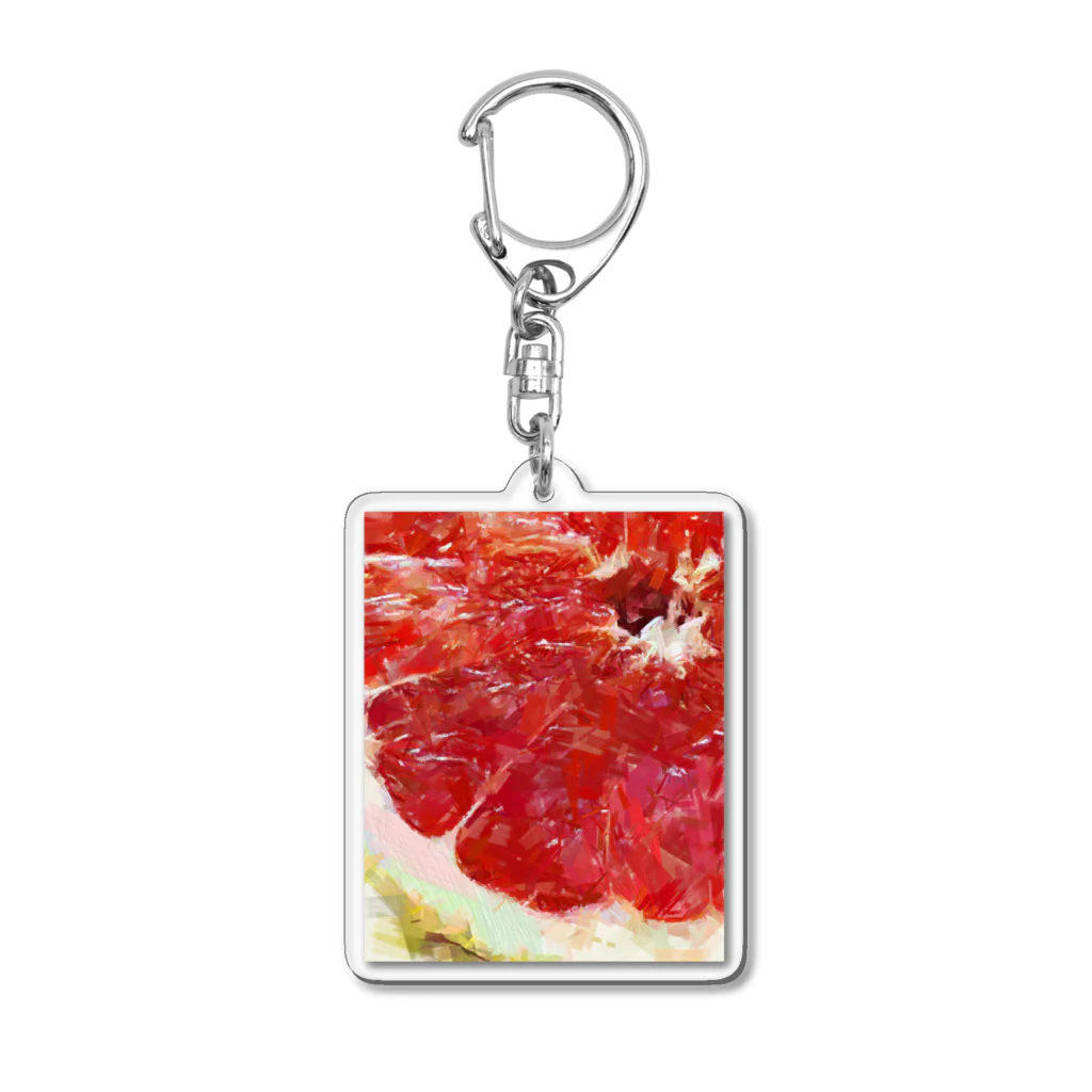 Tabetarinai Storeのpink grapefruit Acrylic Key Chain