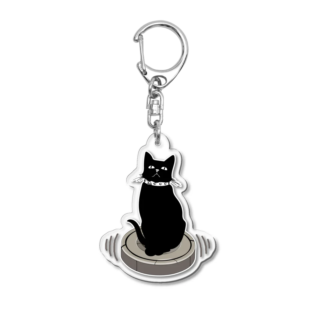 サトオのルンバに乗る黒猫 Acrylic Key Chain