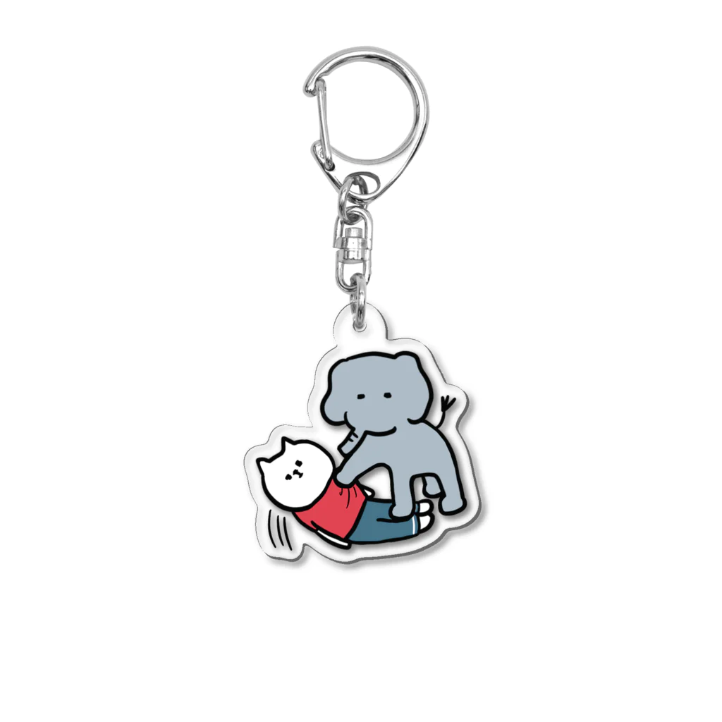 nyansakuのぞうとねこ Acrylic Key Chain