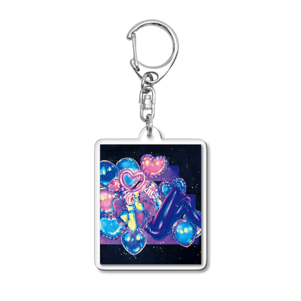 ヒビュウのネオンサインのラブ君 Acrylic Key Chain