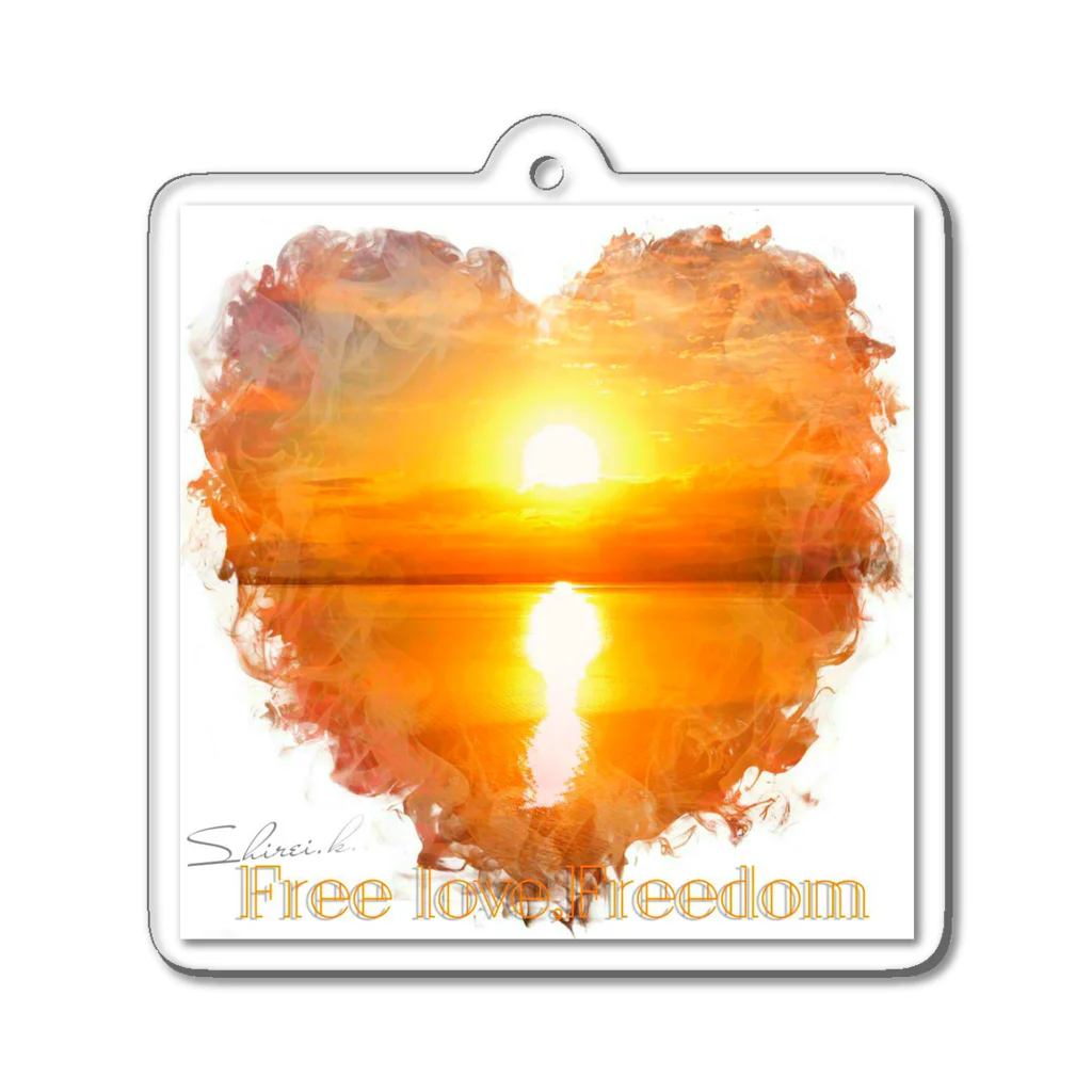 Free love,Freedom の🌅Fire Heart🌅 アクリルキーホルダー