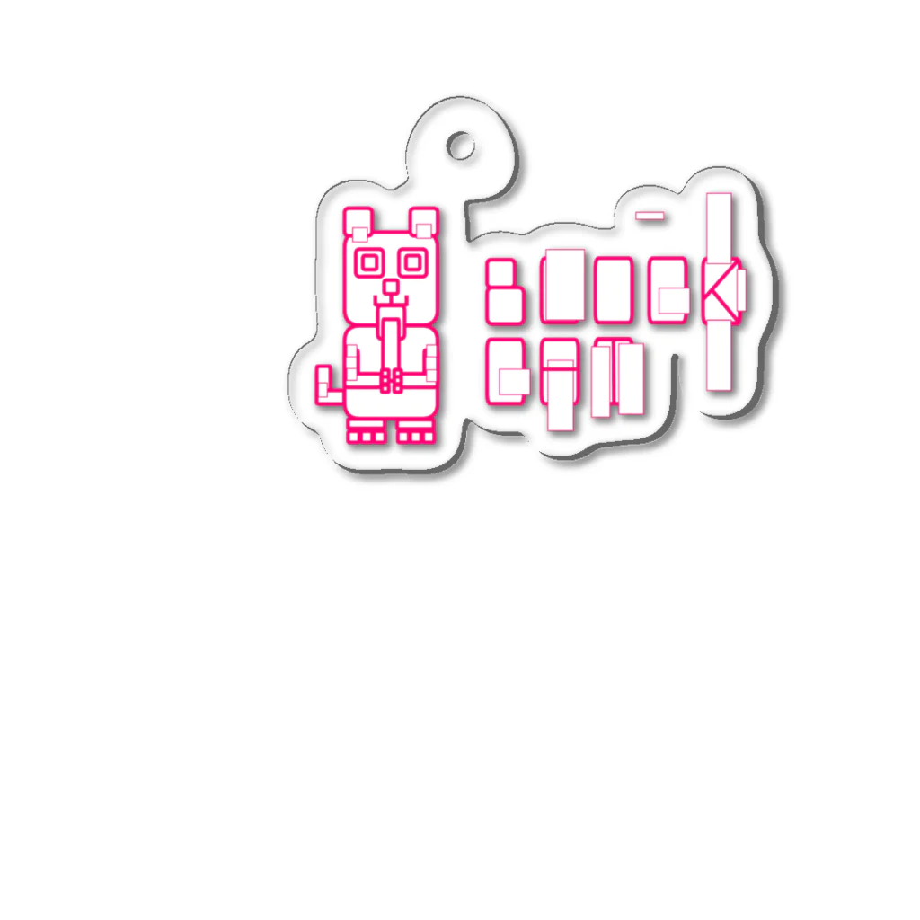 Rabbithumanaspetsの#BLOCKCAT（赤） Acrylic Key Chain