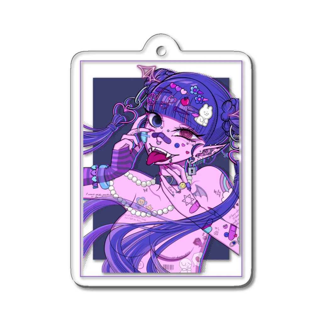 牛乳屋さんのホリゾンタルタン女子 Acrylic Key Chain