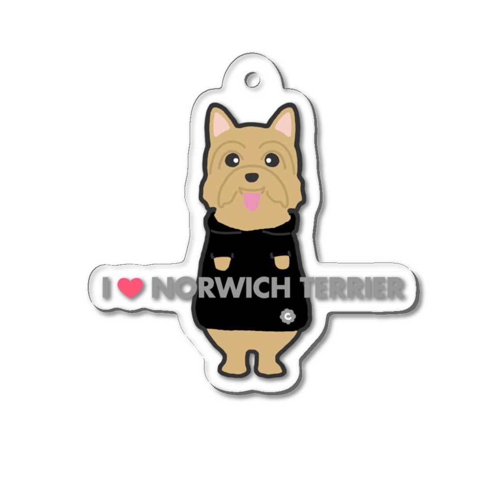 BISCUIT FACTORYのI LOVE NORWICH TERRIER Acrylic Key Chain