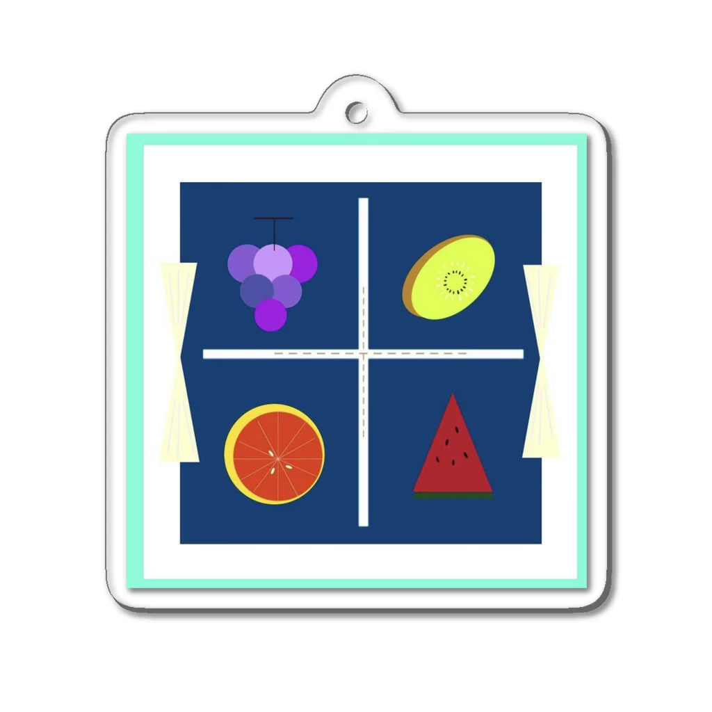 picopicoのWindow fruit 🍇🍊🥝🍉☀️ Acrylic Key Chain