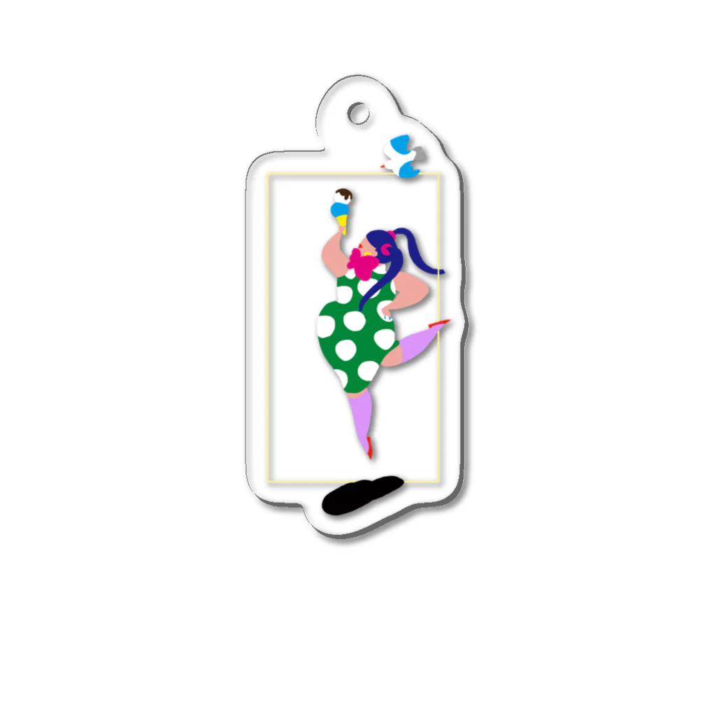 fig-treeの水玉の女01 Acrylic Key Chain