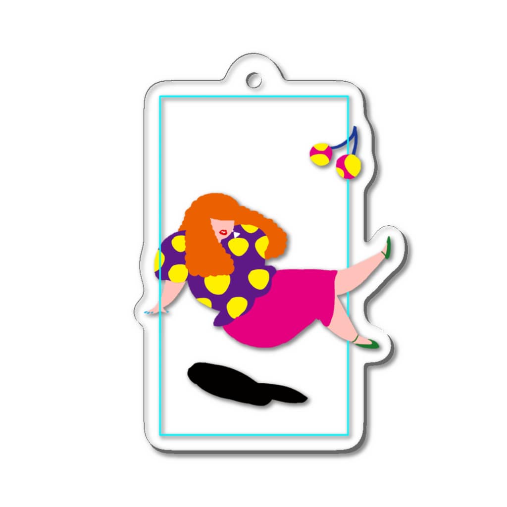 fig-treeの水玉の女04 Acrylic Key Chain