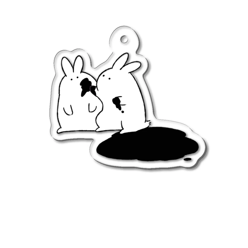 しょっぱいクッキーのくろぶちうさぎになりたいうさぎたち Acrylic Key Chain