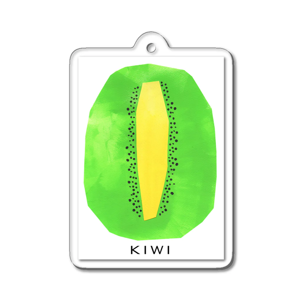 花と女性のイラストレーションのキウイ（kiwifruit）2022 アクリルキーホルダー