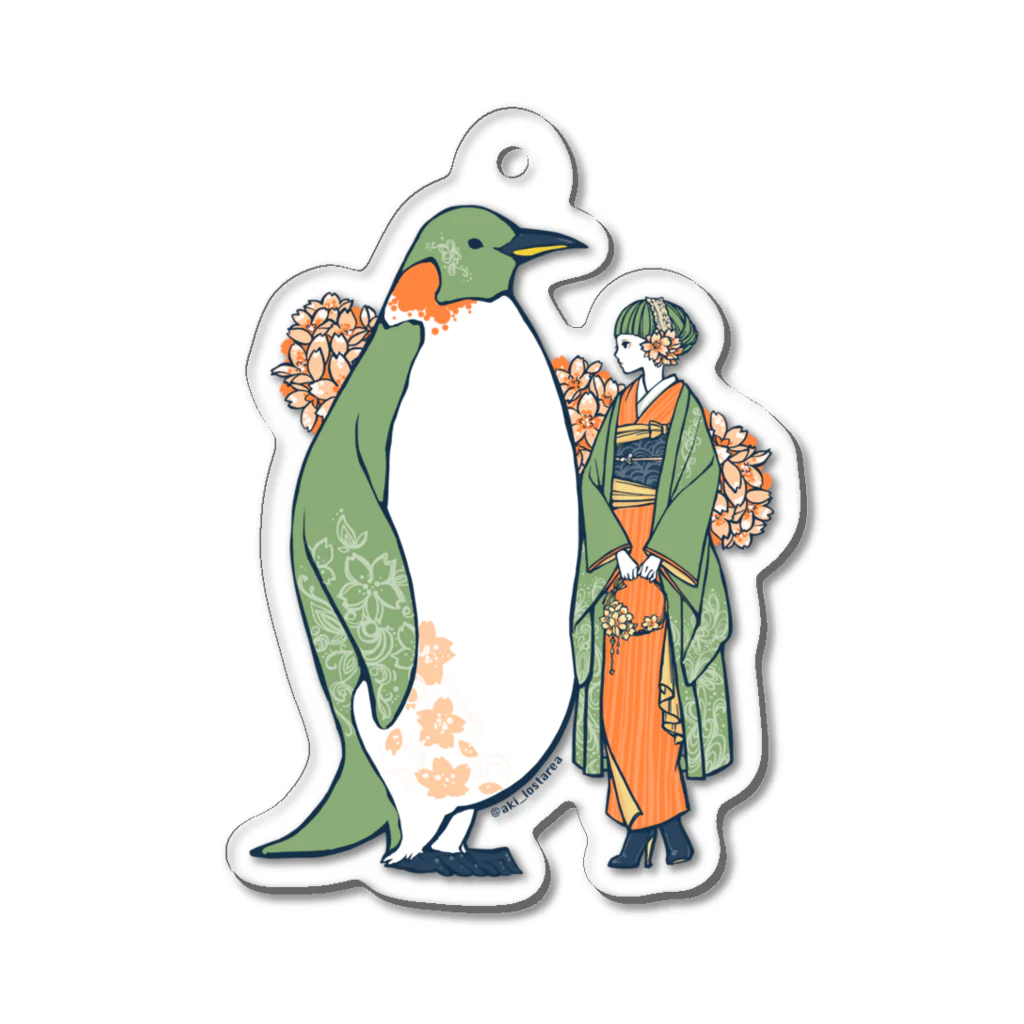 lostareaのペンギンさんと女の子 Acrylic Key Chain