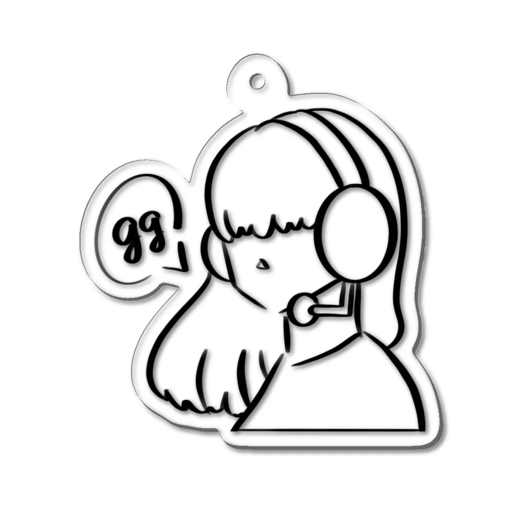 GG: Game-Ga-Sukiのゲーミングガール（ロングヘア　gg） Acrylic Key Chain