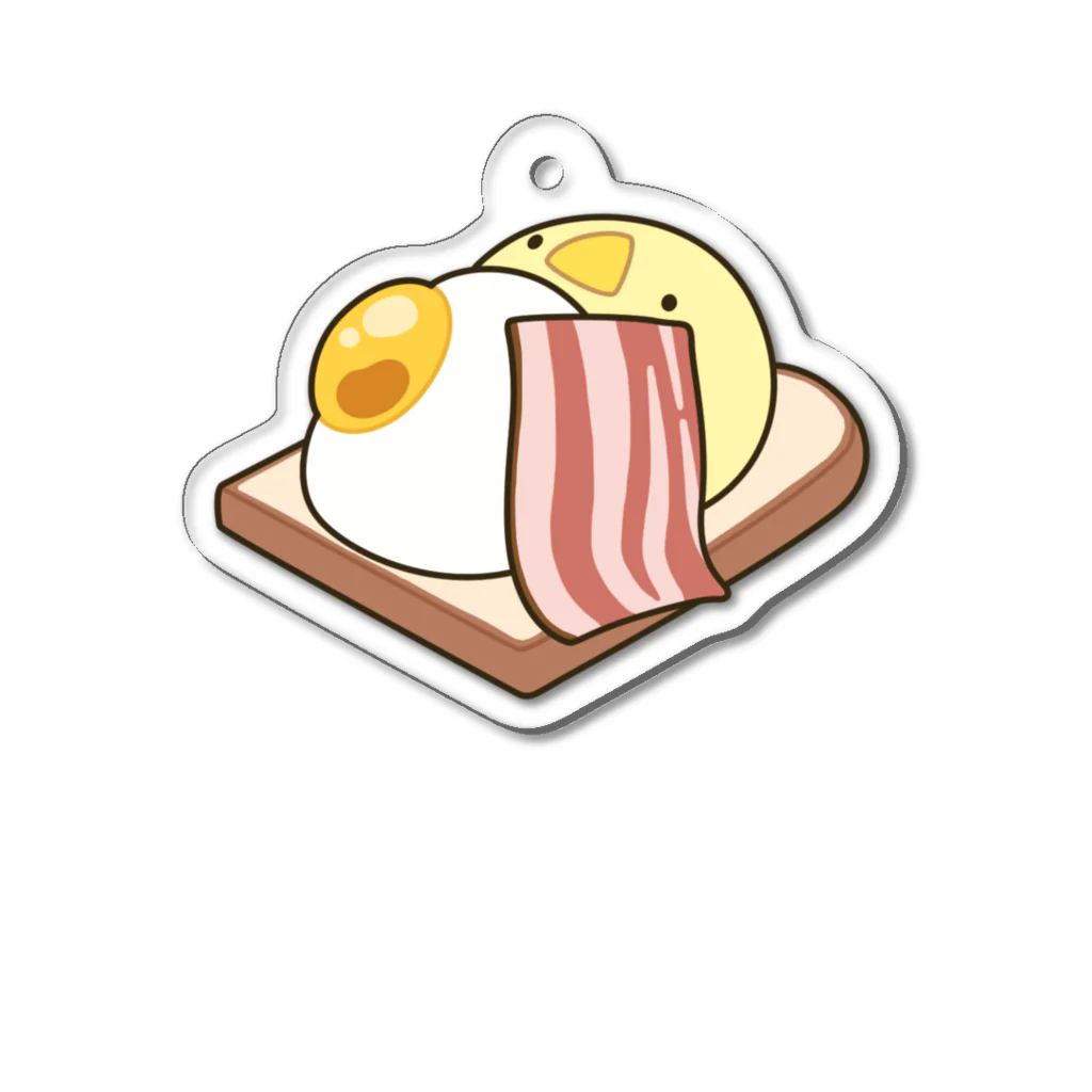 ただのなまけものの朝食ひよこ（修正版） Acrylic Key Chain