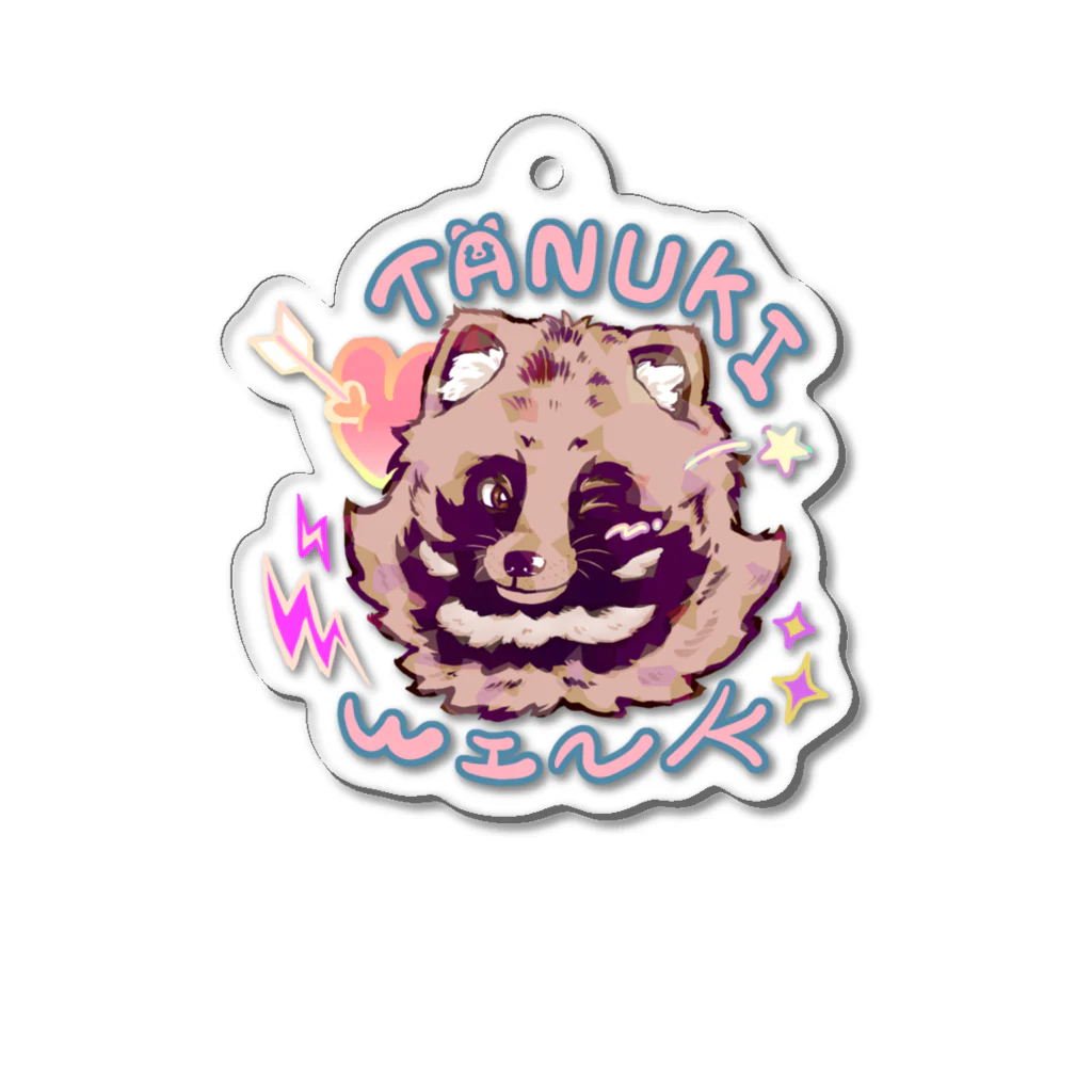 RacCOOLus-ラクーラス-のTANUKI☆WINK カラー Acrylic Key Chain