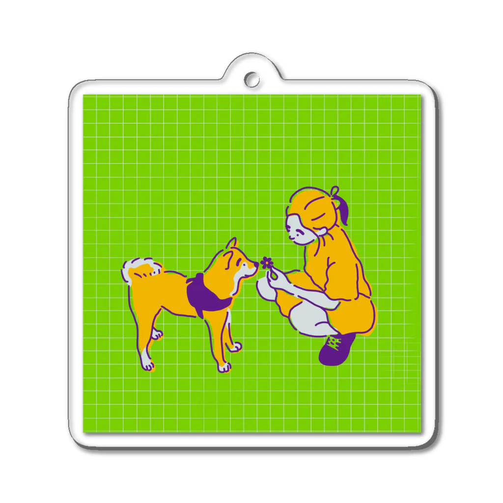 柴犬ポップライフ_眠る豆柴の柴犬ポップライフ_4 Acrylic Key Chain