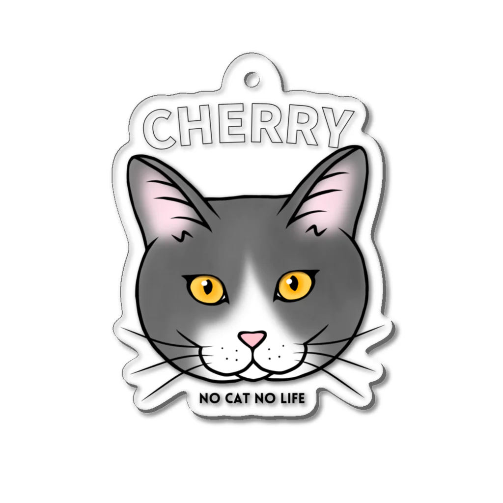 猫のイラスト屋さんのcherry Acrylic Key Chain