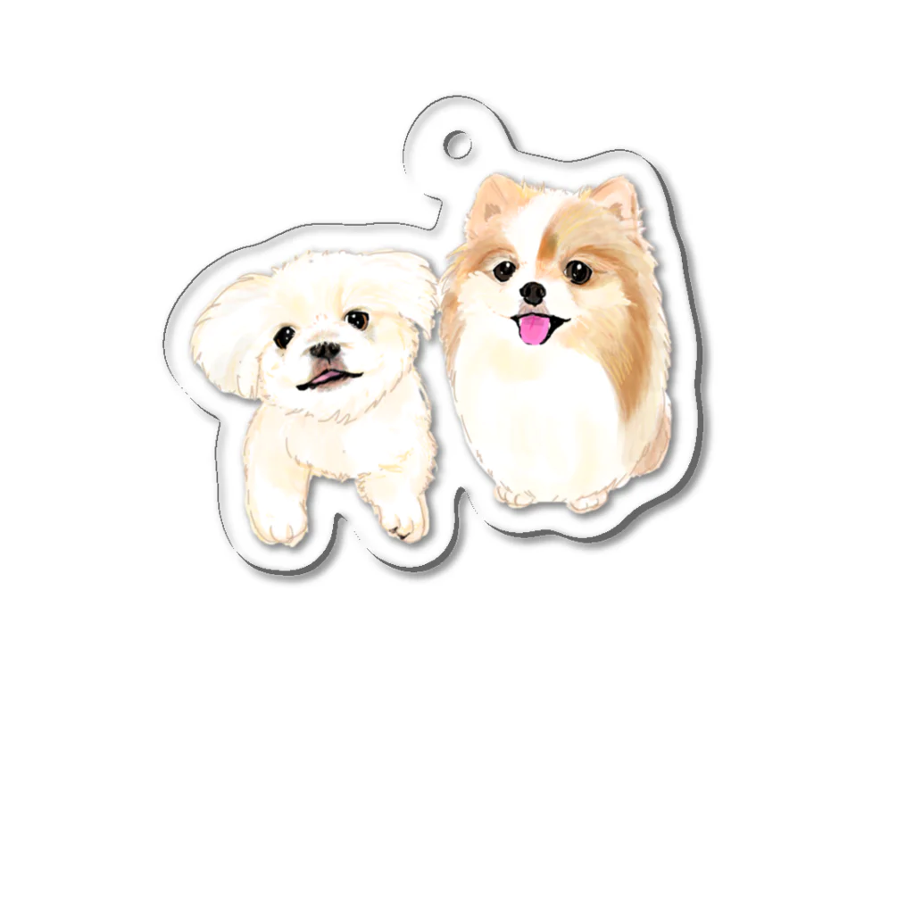 hanapecha_wannyanのポメペキちゃん＆ペキニーズ Acrylic Key Chain