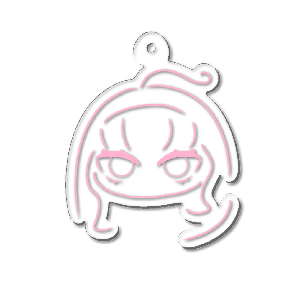 ノイズちゃん＠低浮上の予定のワクワクピンク Acrylic Key Chain