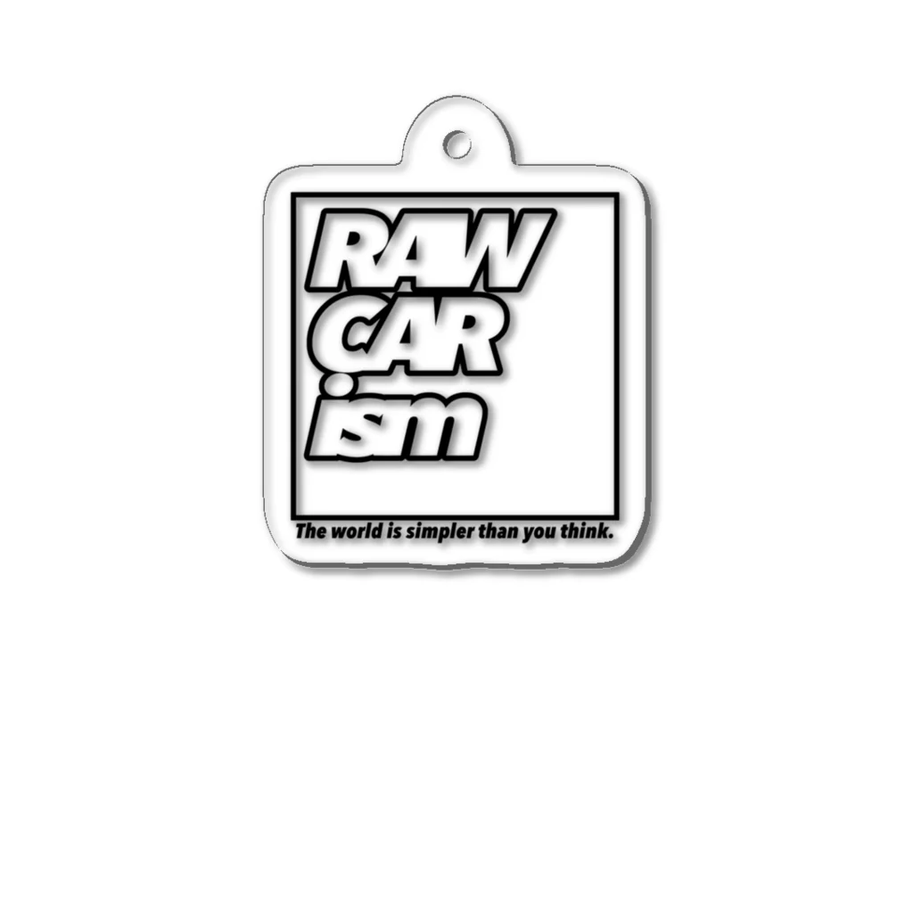 RAWCARism2022公式グッズのRAWCARism　スクエアロゴ　WHITE アクリルキーホルダー