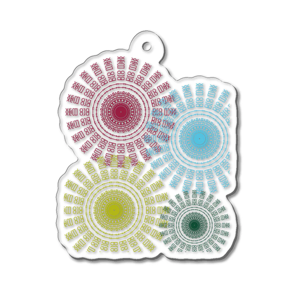 Contemporary　ArtのMandala pattern Acrylic Key Chain