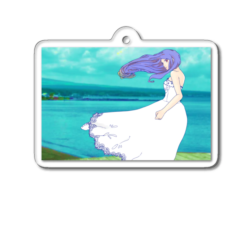 100menの海の街 Acrylic Key Chain