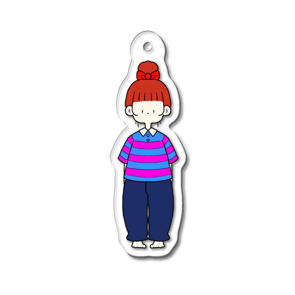 にか。の雑貨屋さん。のボーダーちゃん０１ Acrylic Key Chain