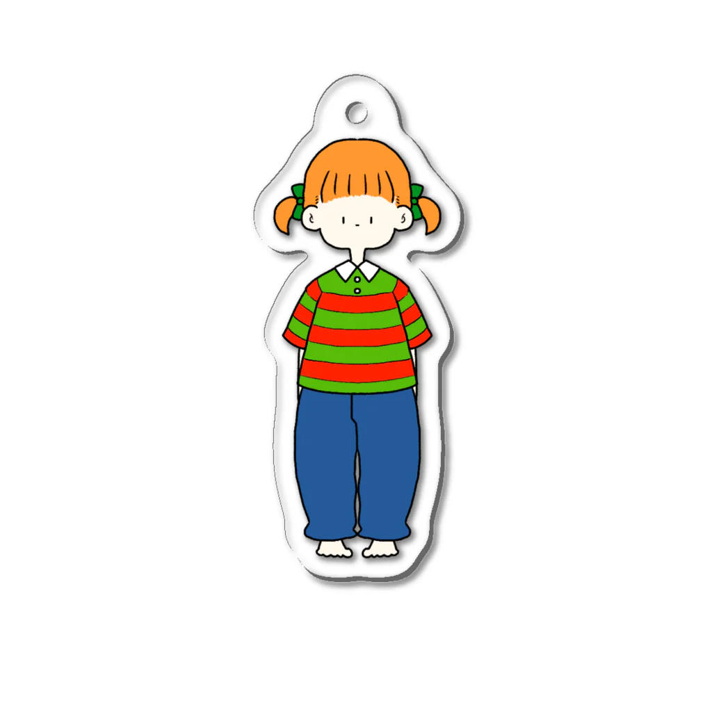 にか。の雑貨屋さん。のボーダーちゃん０２ Acrylic Key Chain