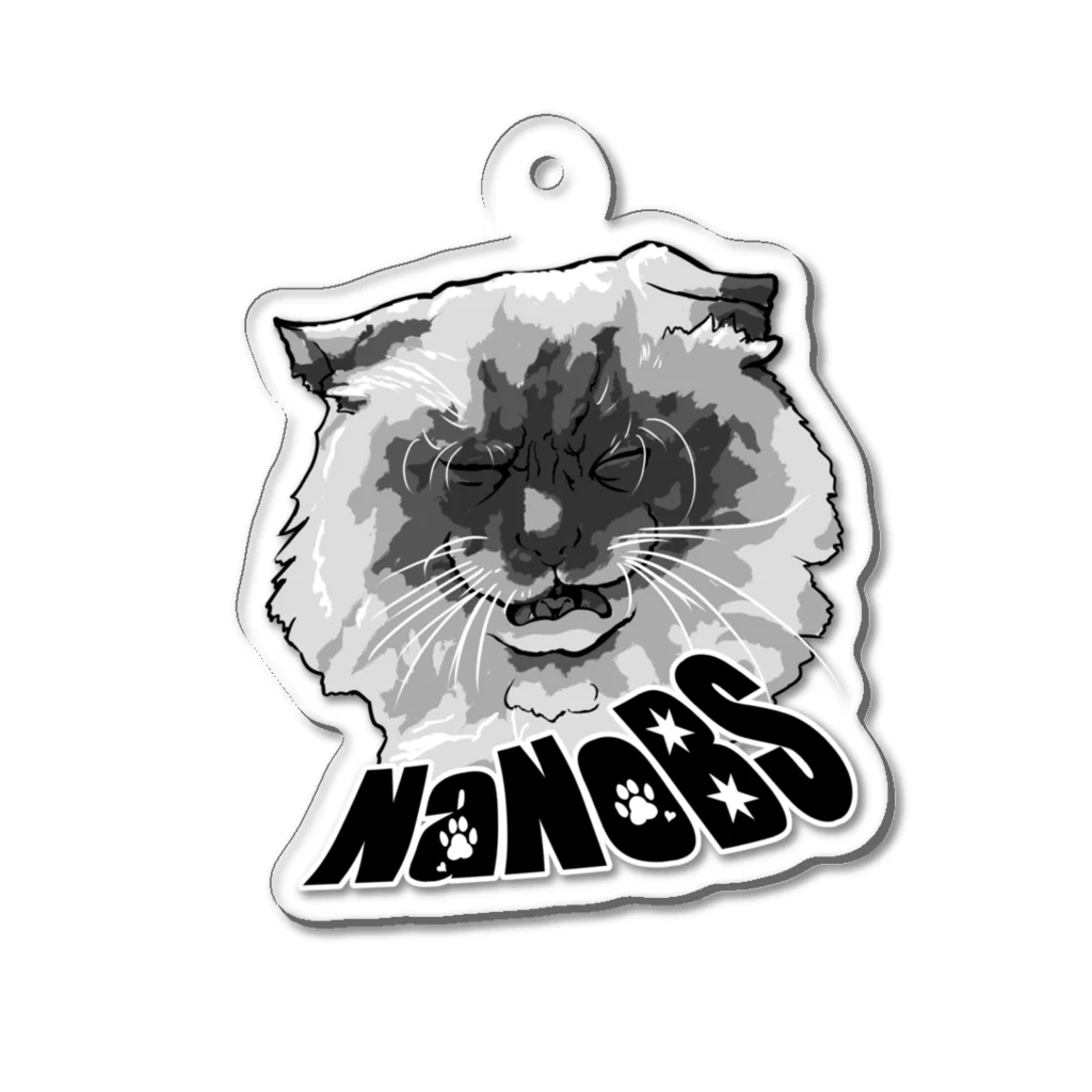 BFCisのBLACK FACE CAT is super monochrome Acrylic Key Chain