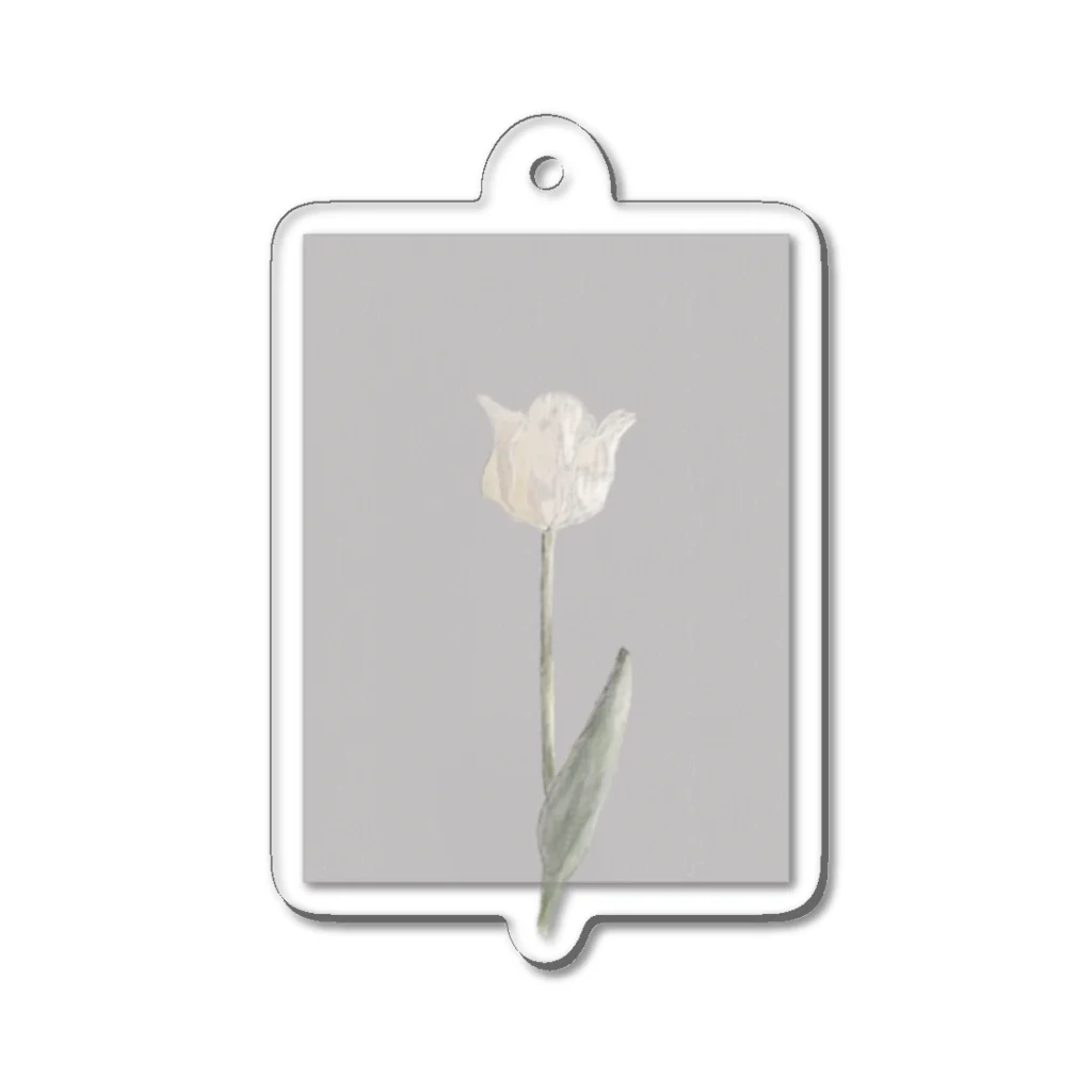rilybiiの*antique white grayish Tulip Acrylic Key Chain